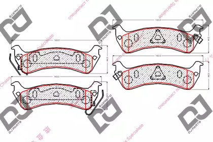 Комплект тормозных колодок DJ PARTS BP2054